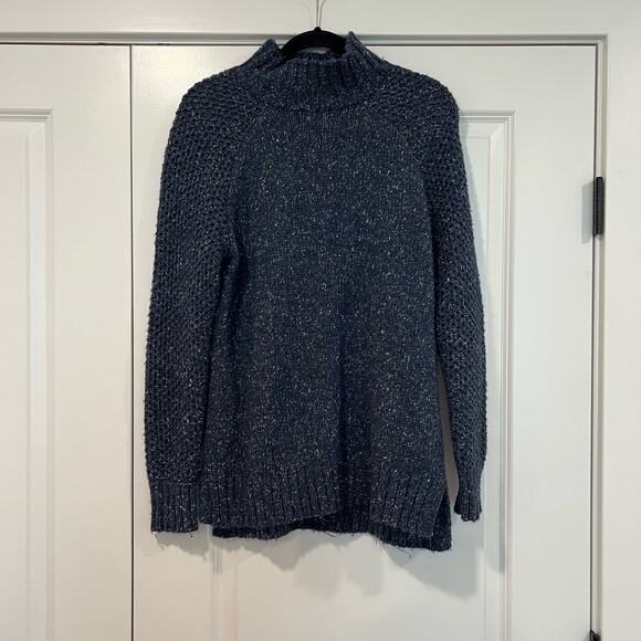 Prana Women's Turtleneck Wool Silk Sweater in Blue Size Small - Picture 1 of 9